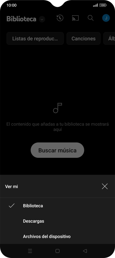 Pulsa una categoría y desplázate al archivo de música deseado.
