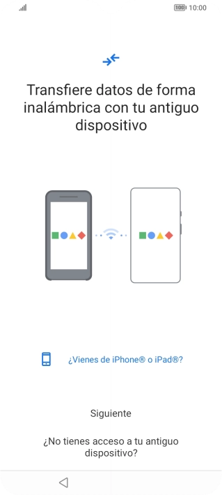 Sigue las indicaciones de la pantalla para transferir contenido desde el otro teléfono y finalizar la activación de tu teléfono.