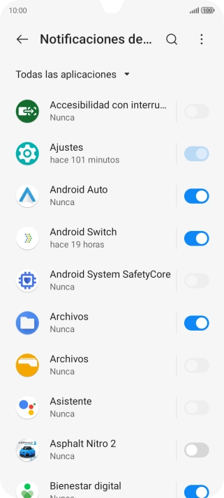 Pulsa la lista desplegable.