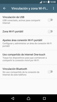 Pulsa Ajustes área conexión Wi-Fi portátil.