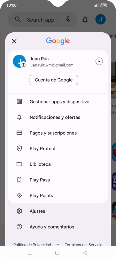 Pulsa Gestionar apps y dispositivo.