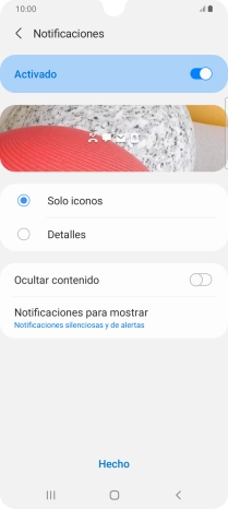 Pulsa los ajustes deseados para activarlos o desactivarlos.