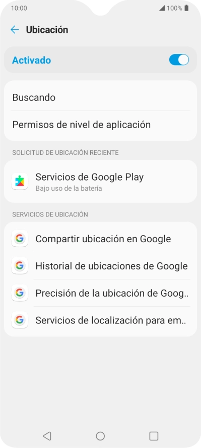 Pulsa Permisos de nivel de aplicación.