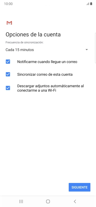 Si aparece en la pantalla esta imagen, tu cuenta de correo electrónico ha sido reconocida y configurada automáticamente. Sigue las indicaciones de la pantalla para introducir más información y terminar la configuración.