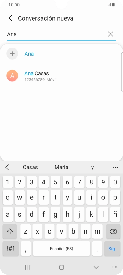 Pulsa el contacto deseado.