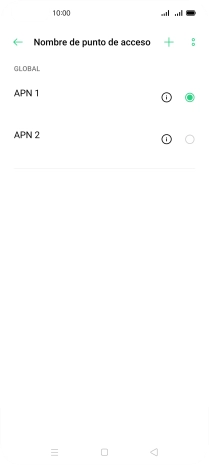 Pulsa en el campo junto a la conexión de datos para activarla.