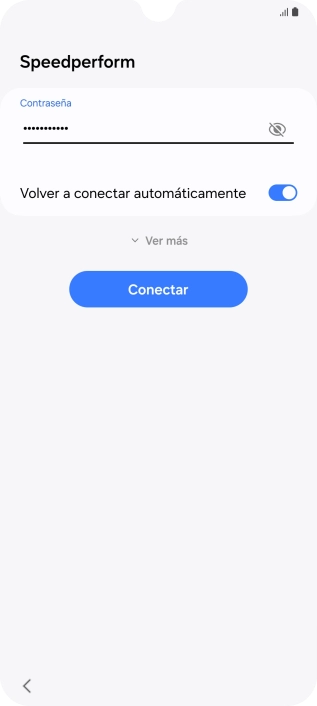 Introduce la contraseña de la red wifi y pulsa Conectar.
