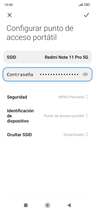 Pulsa Contraseña e introduce una contraseña.