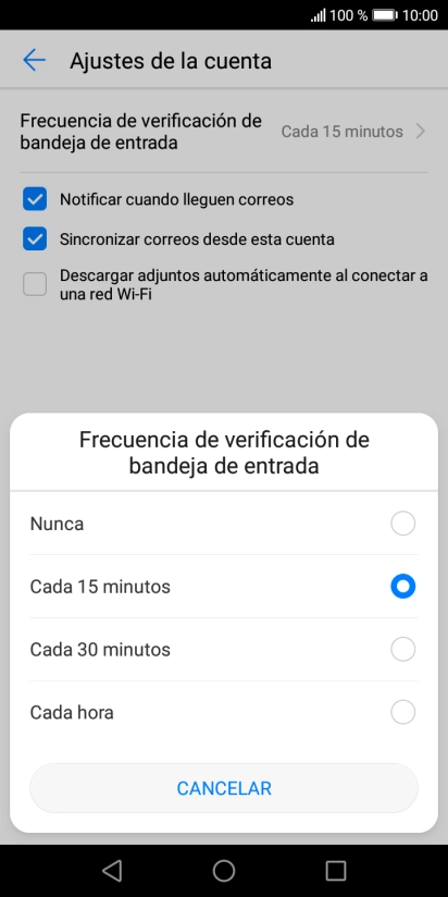 Pulsa el ajuste deseado.