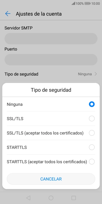 Pulsa Ninguna para desactivar la función.