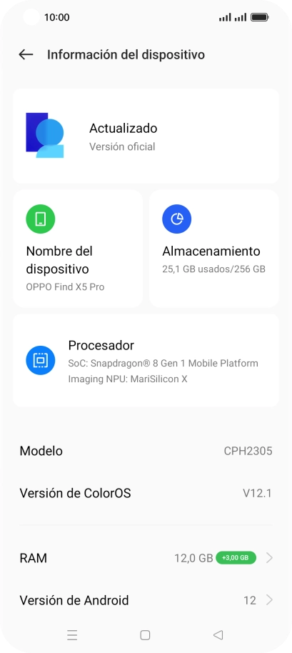 Pulsa el primer campo. Si hay una versión de software nueva disponible, aparecerá ahora en la pantalla. Sigue las indicaciones de la pantalla para actualizar el software del teléfono.
