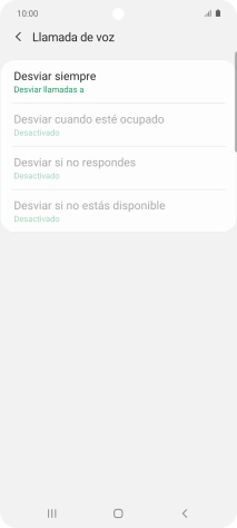 Pulsa el tipo de desvío deseado.