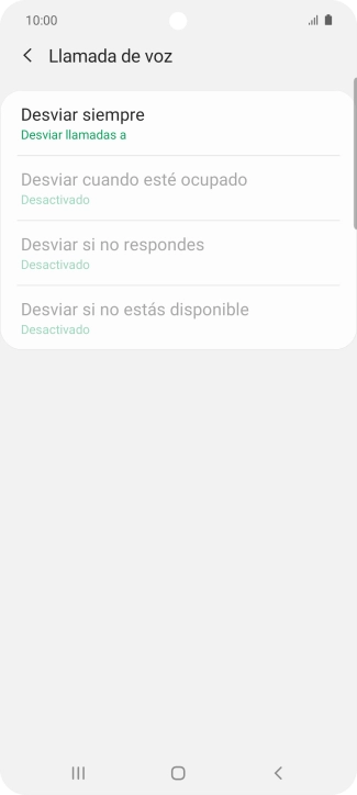 Pulsa el tipo de desvío deseado.