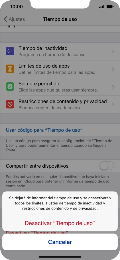 Pulsa Desactivar 