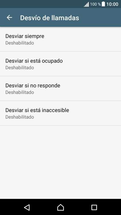 Pulsa el tipo de desvío deseado.