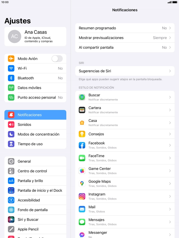Pulsa Resumen programado.