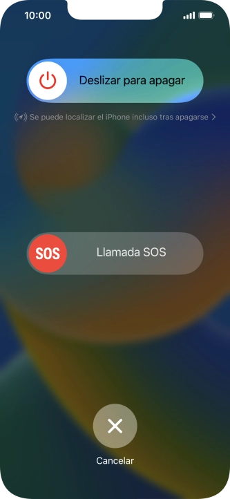 Pulsa el icono de apagar y arrástralo hacia la derecha.