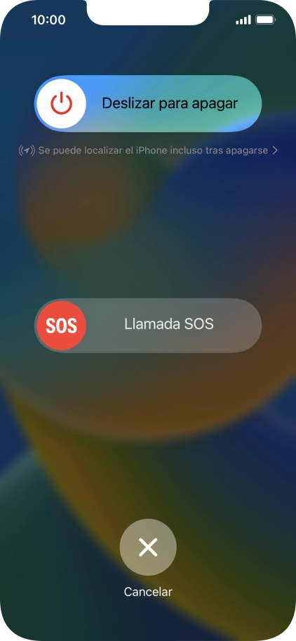 Pulsa el icono de apagar y arrástralo hacia la derecha.