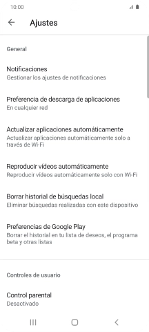 Pulsa Actualizar aplicaciones automáticamente.