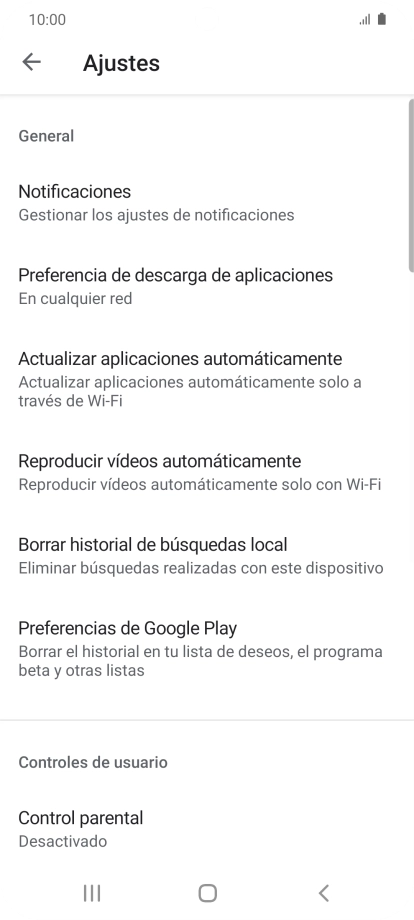Pulsa Actualizar aplicaciones automáticamente.