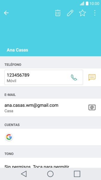 Pulsa el número de teléfono.