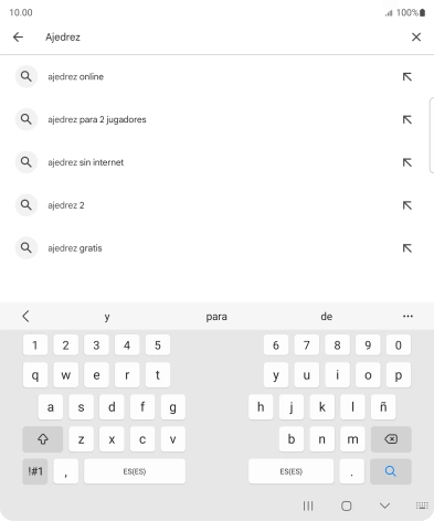 Introduce el nombre del tema o de la app y pulsa el icono de búsqueda.