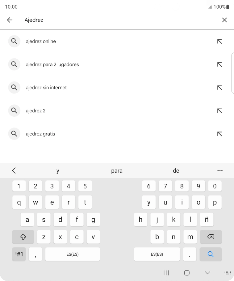 Introduce el nombre del tema o de la app y pulsa el icono de búsqueda.