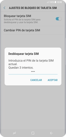 Introduce tu código PIN y pulsa ACEPTAR.