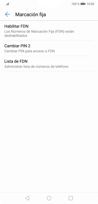 Pulsa Habilitar FDN.