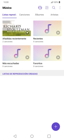 Pulsa una categoría y desplázate al archivo de música deseado.