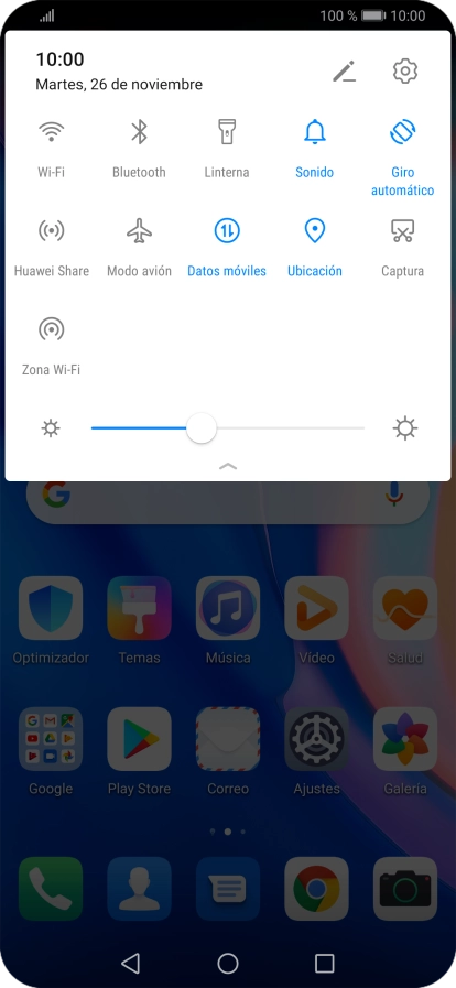 Pulsa Datos móviles para activar o desactivar la función.