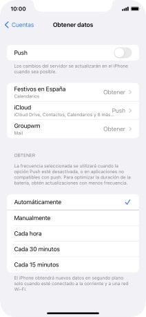 Si desactivas la función, pulsa el ajuste deseado.