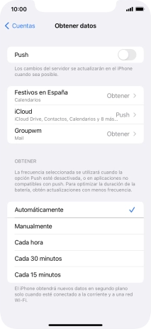 Si desactivas la función, pulsa el ajuste deseado.