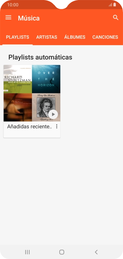 Pulsa una categoría y desplázate al archivo de música deseado.