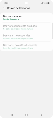 Pulsa el tipo de desvío deseado.