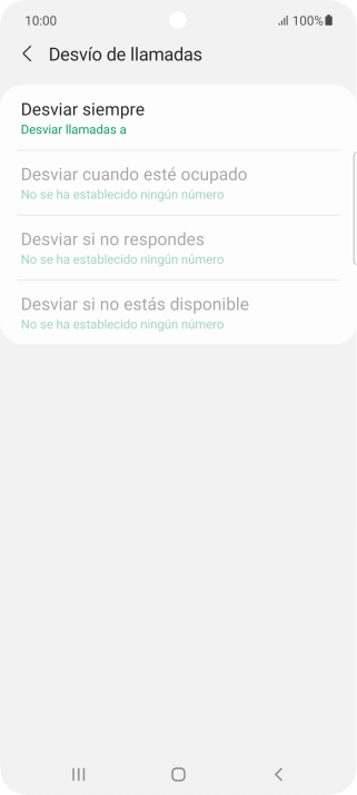 Pulsa el tipo de desvío deseado.