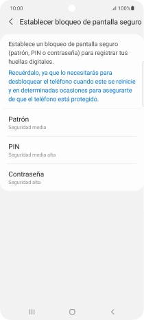 Pulsa el código de seguridad deseado y sigue las indicaciones de la pantalla para crear un código de seguridad del teléfono adicional.