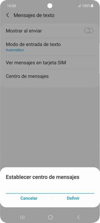 Introduce +34607003110 y pulsa Definir.