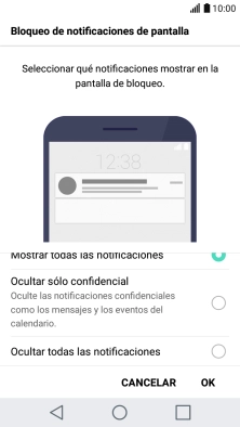 Pulsa el ajuste deseado.