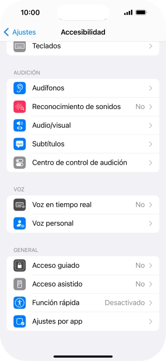 Pulsa una categoría bajo 