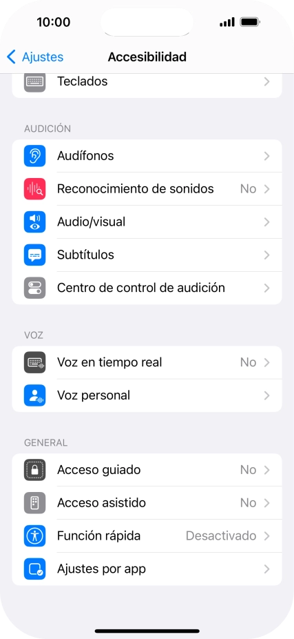 Pulsa una categoría bajo 