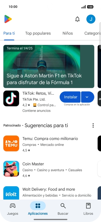 Pulsa el icono de perfil.