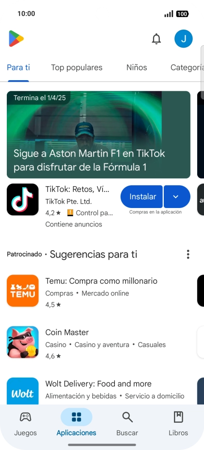 Pulsa el icono de perfil.