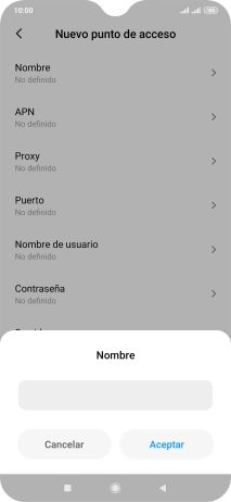 Introduce Vodafone Internet y pulsa Aceptar.