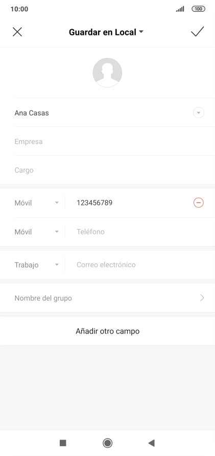 Pulsa el icono de guardar.