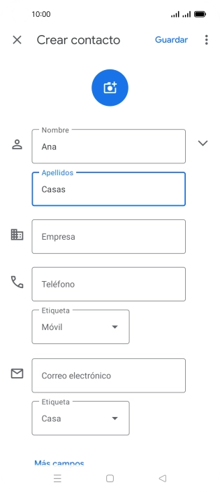 Pulsa Teléfono e introduce el número de teléfono deseado.