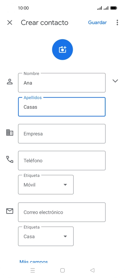 Pulsa Teléfono e introduce el número de teléfono deseado.