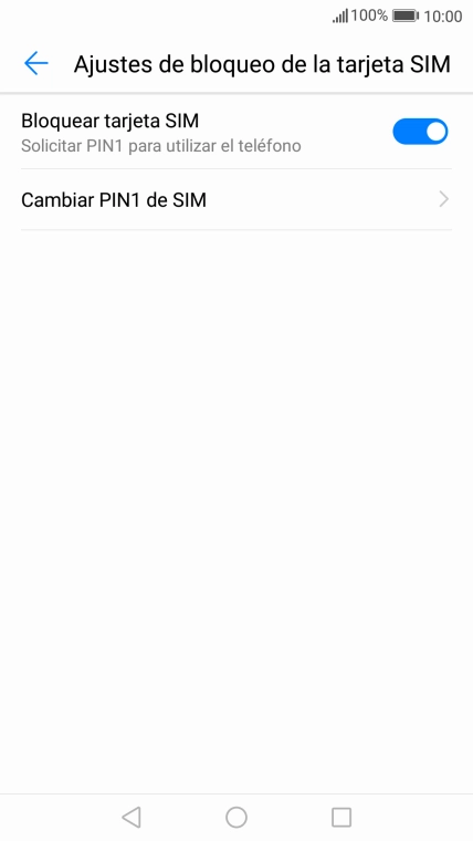Pulsa Bloquear tarjeta SIM para activar o desactivar la función.