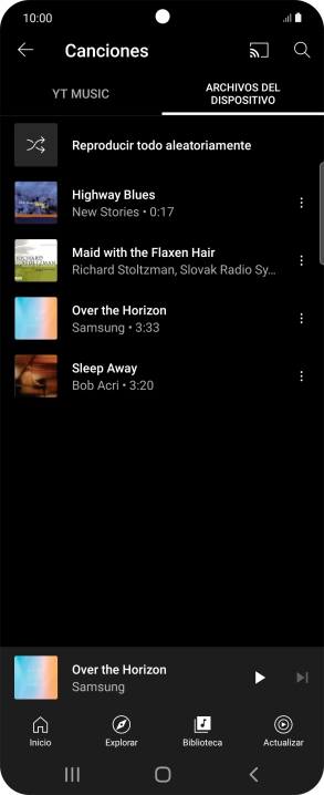 Pulsa el archivo de música deseado.