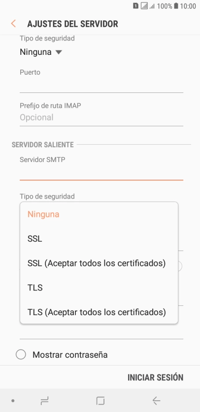 Pulsa Ninguna para desactivar la función.